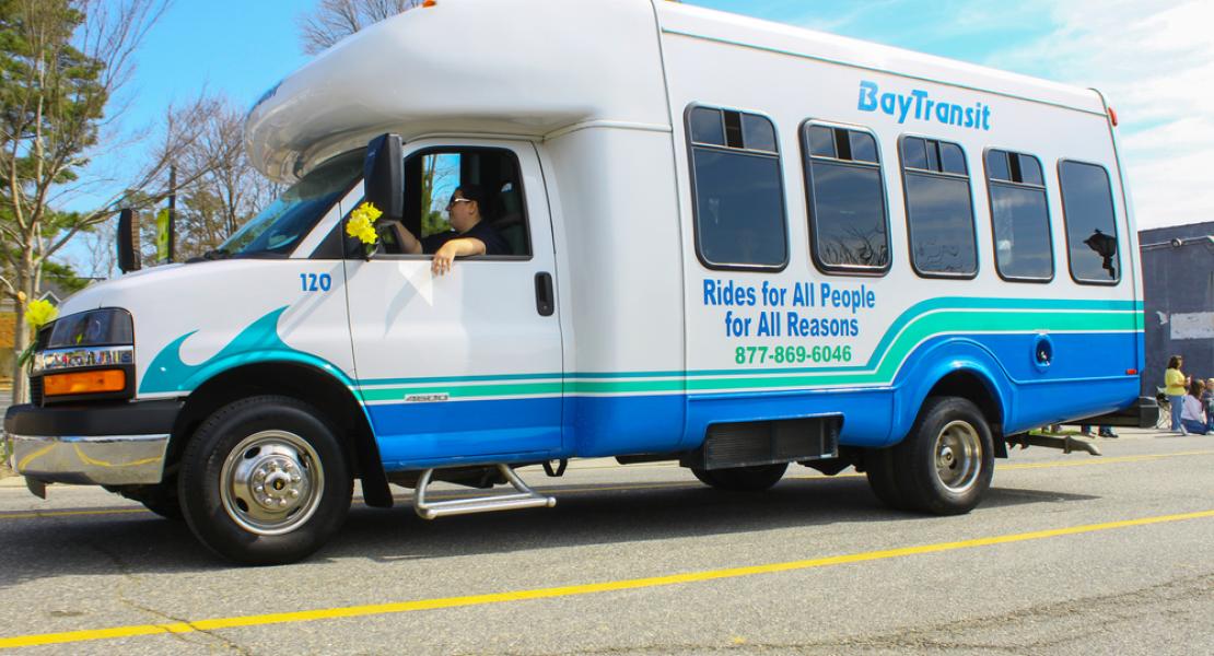 A photo of a Bay Transit van