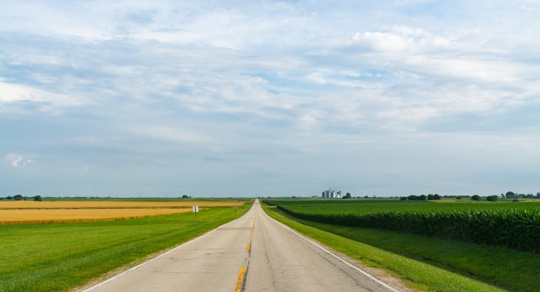 Long straight roadway
